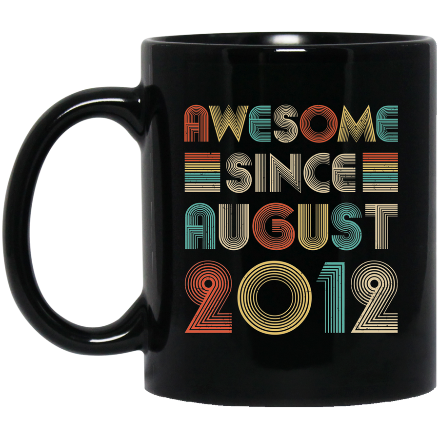 Awesome Since August 2012 Vintage 9th Birthday Gifts Youth Mug-Coffee Mug-BM11OZ 11 oz. Black Mug-Black