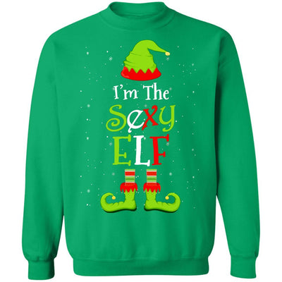 I'm The Sexy Elf Family Matching Funny Christmas Group Gift-T-Shirt & Sweatshirt-Crewneck Sweatshirt-Irish Green
