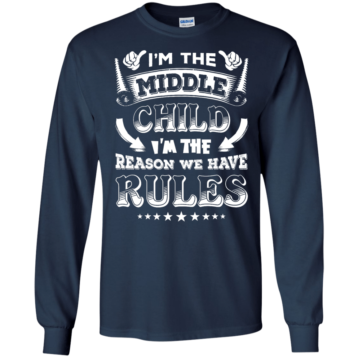 I'm The Middle Child I'm The Reason We Have Rules-T-Shirt & Hoodie-Long Sleeve T-Shirt-Navy