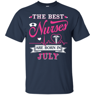 The Best Nurses Are Born In July-T-Shirt & Hoodie-Classic T-Shirt-Navy