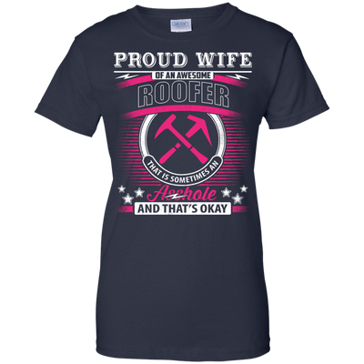 Proud Wife Of An Awesome Roofer-T-Shirt & Hoodie-Women's T-Shirt-Navy