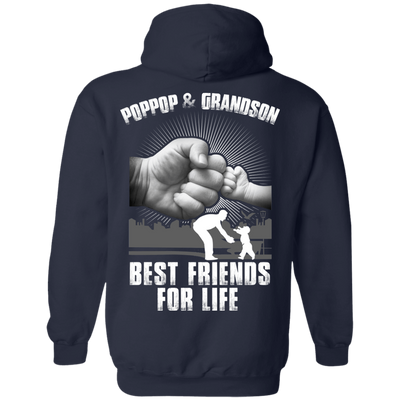 Poppop And Grandson Best Friends For Life-T-Shirt & Hoodie-Pullover Hoodie-Navy