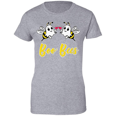 Boo Bees Drink Wine Women Funny Halloween Costume-T-Shirt & Tank Top-Women's T-Shirt-Sport Grey