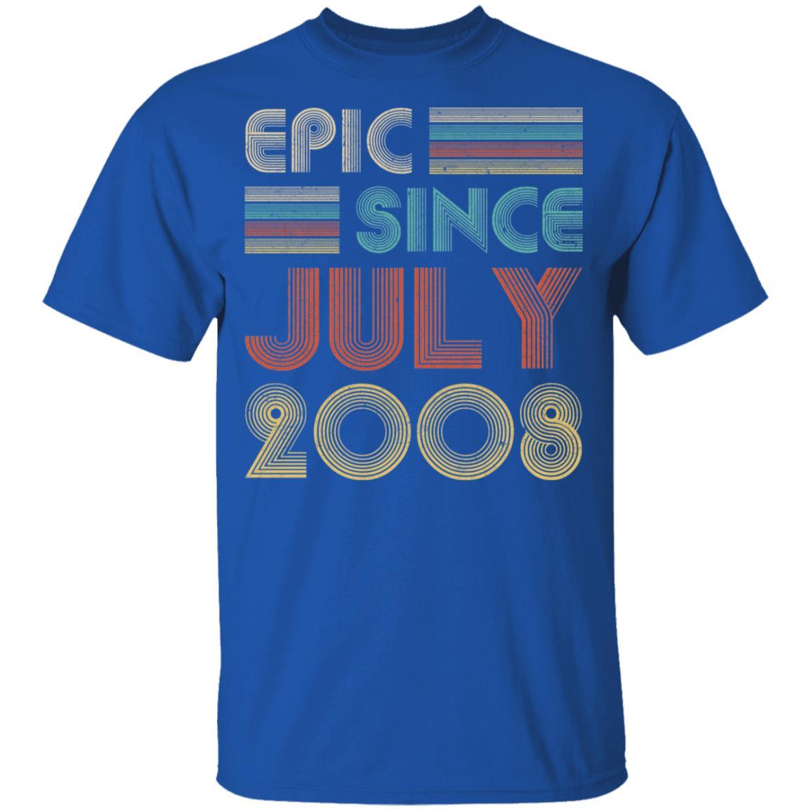 Epic Since July 2008 Vintage 13th Birthday Gifts Youth-Youth Shirt-Youth T-Shirt-Royal