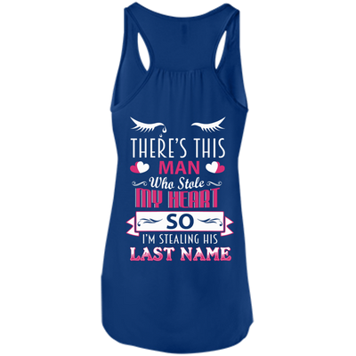 There's This Man Who Stole My Hearth So I'm Stealing-T-Shirt & Hoodie-Women's Flowy Racerback Tank-True Royal