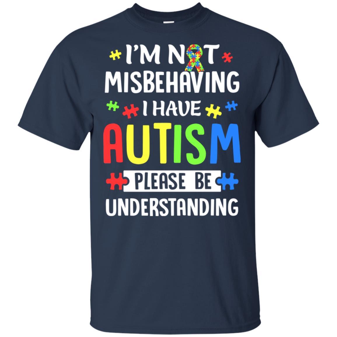 Autism Awareness I'm Not Misbehaving I Have Autism-T-Shirt & Hoodie-Classic T-Shirt-Navy