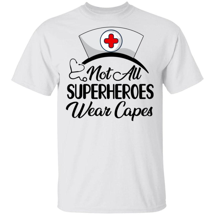 Not All Superheroes Wear Capes With Nurse Hat-T-Shirt & Tank Top-Classic T-Shirt-White