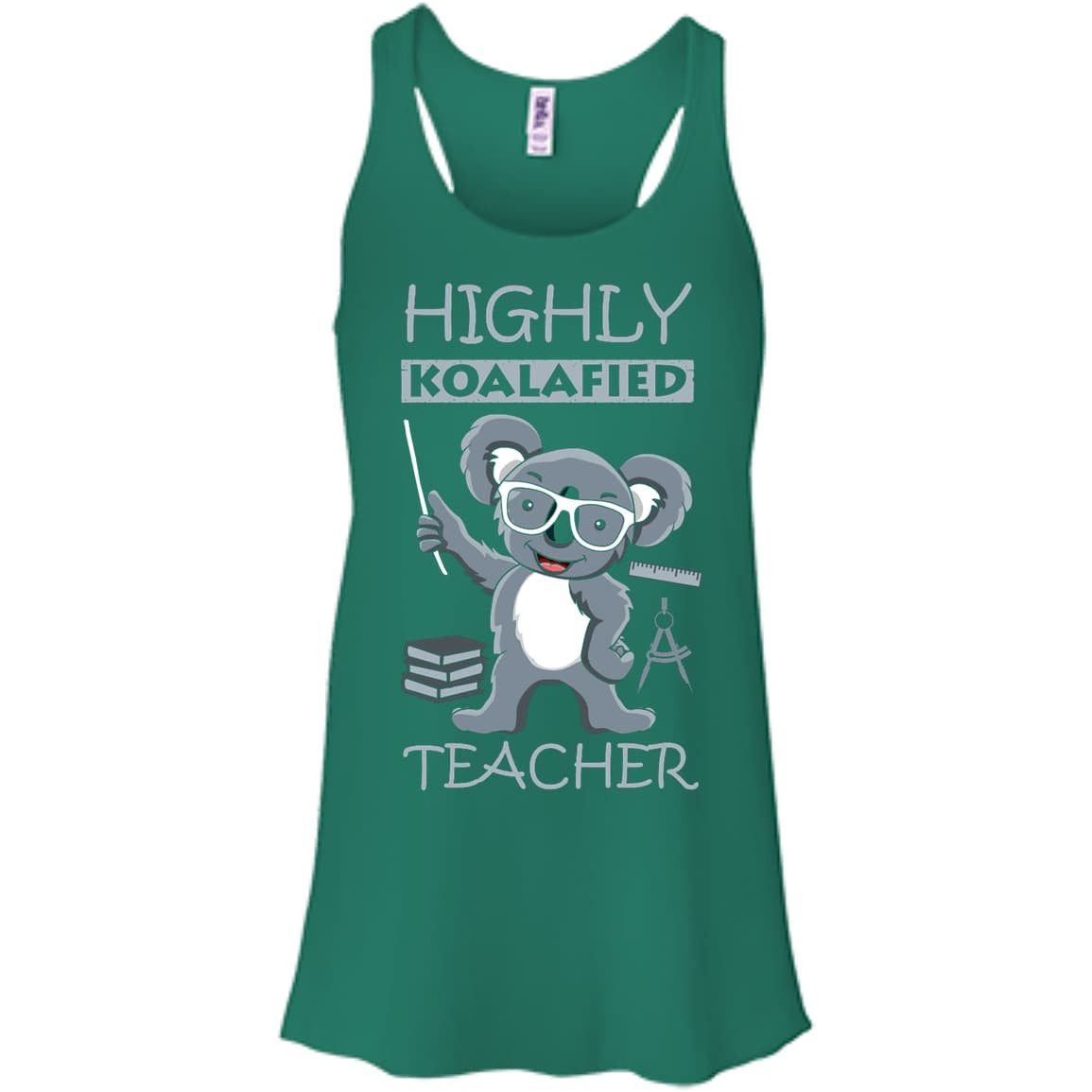 Highly Koalafied Teacher-T-Shirt & Hoodie-Women's Flowy Racerback Tank-Kelly