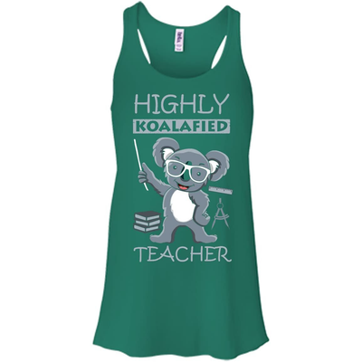 Highly Koalafied Teacher-T-Shirt & Hoodie-Women's Flowy Racerback Tank-Kelly