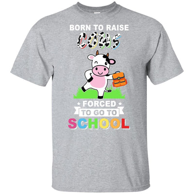 Born To Raise Cow Forced To Go To School Youth-Youth Shirt-Youth T-Shirt-Sport Grey