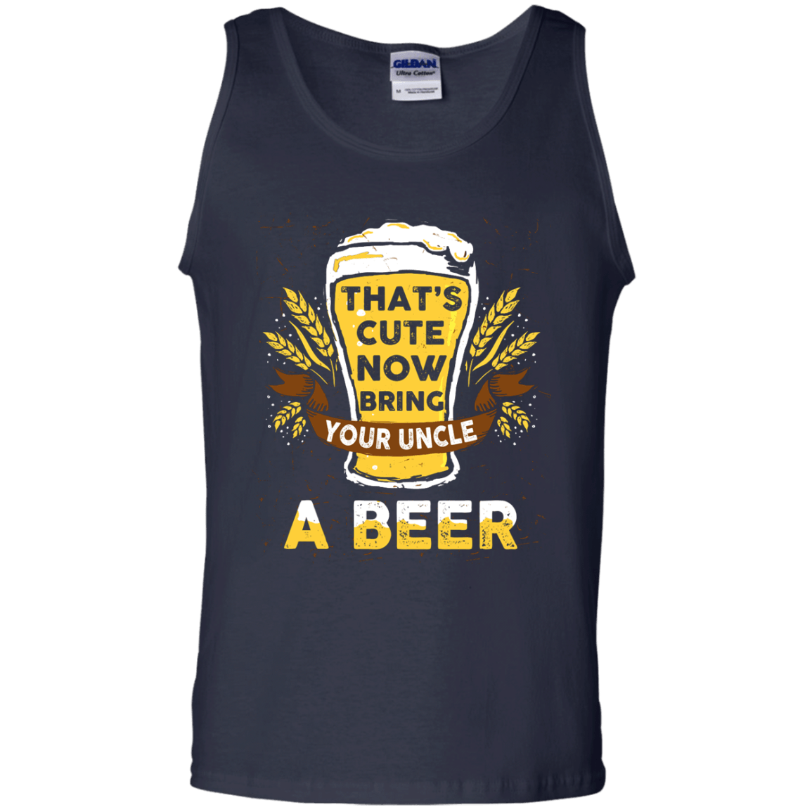 That's Cute Now Bring Your Uncle A Beer-T-Shirt & Hoodie-Unisex Tank-Navy