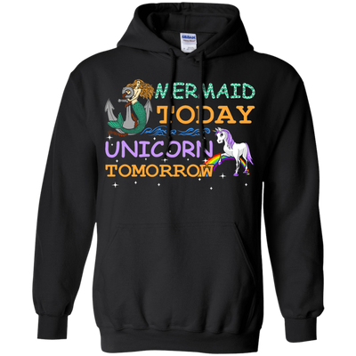 Mermaid Today Unicorn Tomorrow-T-Shirt & Hoodie-Pullover Hoodie-Black