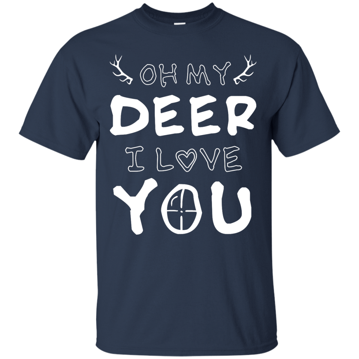 Oh My Deer I Love You-T-Shirt & Hoodie-Classic T-Shirt-Navy