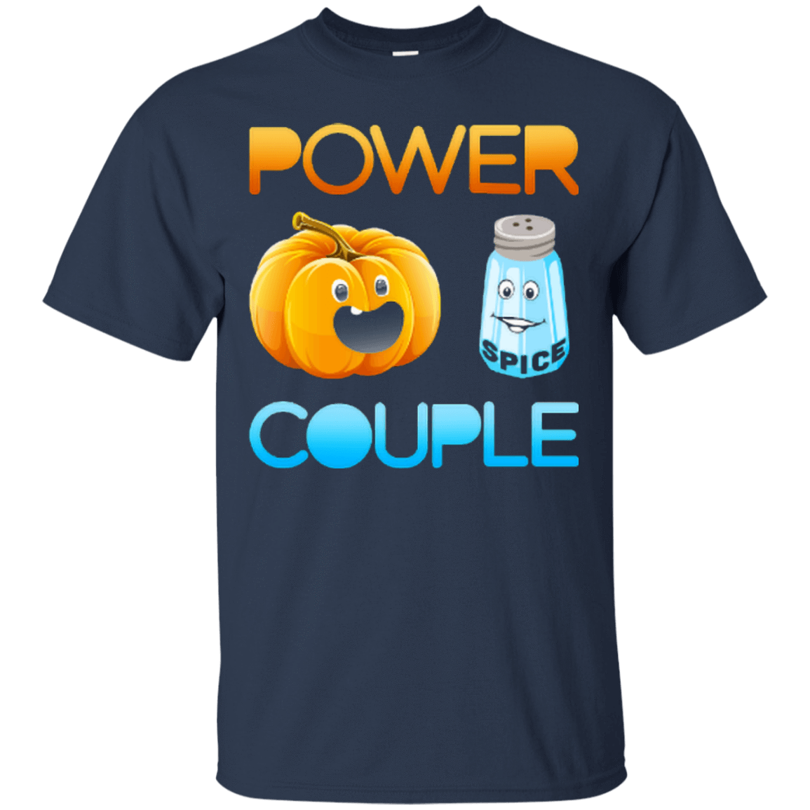 Pumpkin Spice Power Couple Halloween-T-Shirt & Hoodie-Classic T-Shirt-Navy
