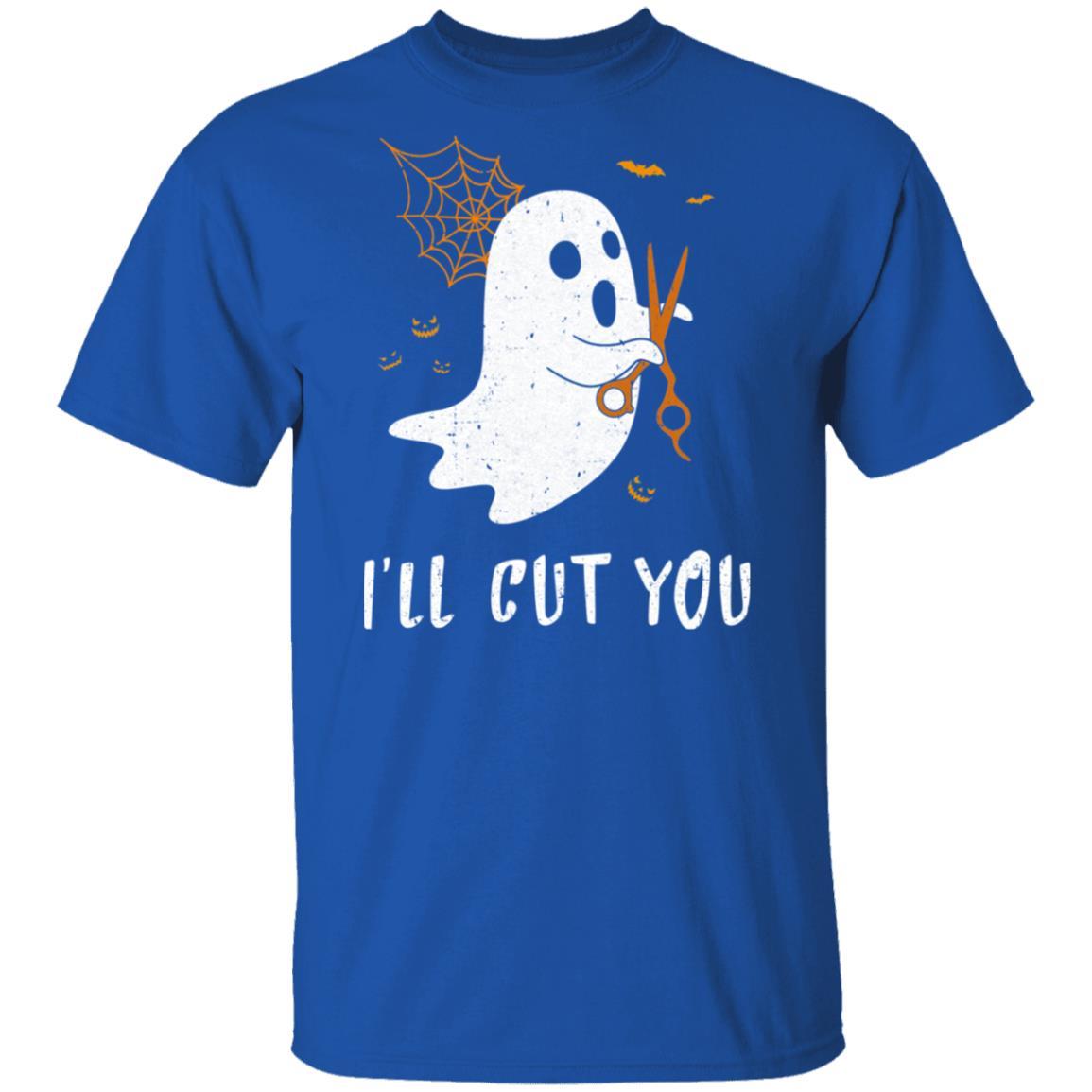 Halloween Boo Ghost I'll Cut You Barber Costume-T-Shirt & Hoodie-Classic T-Shirt-Royal
