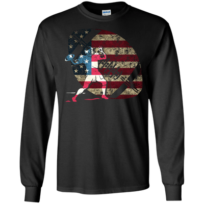 Quarterback Football America Flag-T-Shirt & Hoodie-Long Sleeve T-Shirt-Black