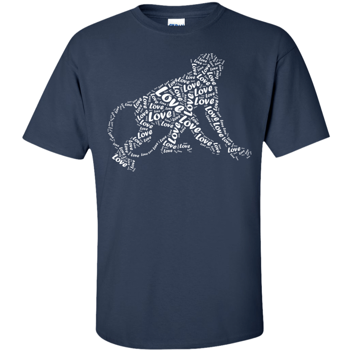 I Love Monkey T-Shirt Word Graphic Tee-T-Shirt & Hoodie-Classic T-Shirt-Navy