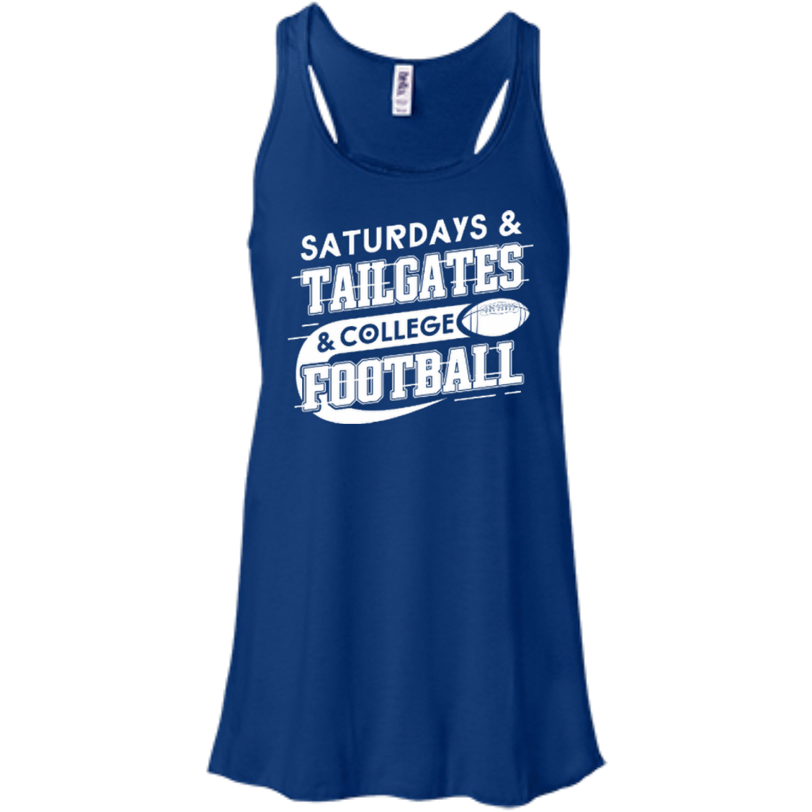 SATURDAYS TAILGATES COLLEGE FOOTBALL-T-Shirt & Hoodie-Women's Flowy Racerback Tank-True Royal