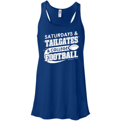 SATURDAYS TAILGATES COLLEGE FOOTBALL-T-Shirt & Hoodie-Women's Flowy Racerback Tank-True Royal
