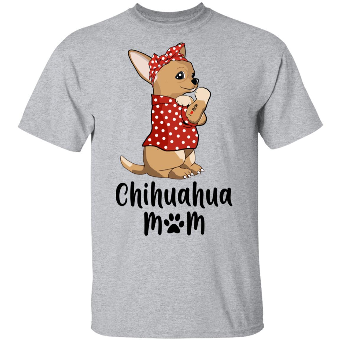 I Love Mom Chihuahua Mom Dog Lover Gifts-T-Shirt & Tank Top-Classic T-Shirt-Sport Grey
