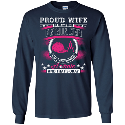 Proud Wife Of An Awesome Engineer-T-Shirt & Hoodie-Long Sleeve T-Shirt-Navy