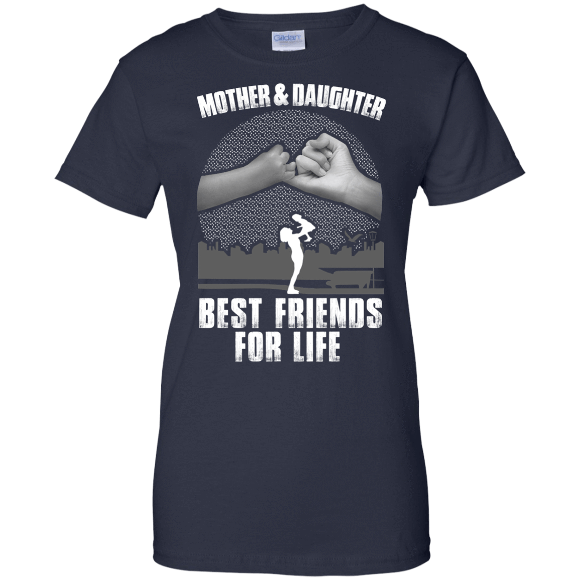 Mother and Daughter Best Friends For Life-T-Shirt & Hoodie-Women's T-Shirt-Navy