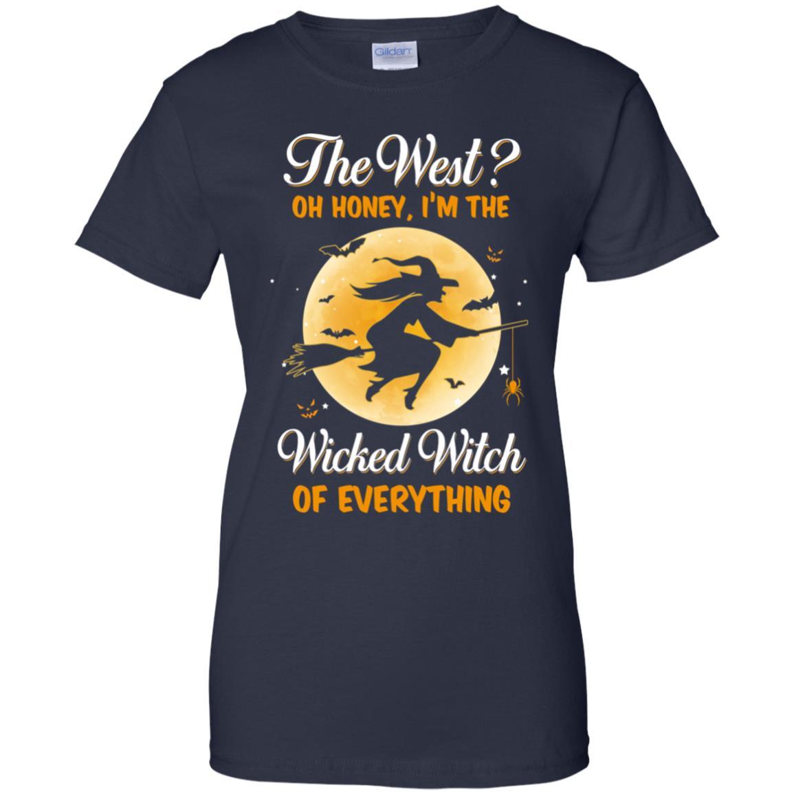The West Oh Honey I'm The Wicked Witch Funny Halloween-T-Shirt & Hoodie-Women's T-Shirt-Navy
