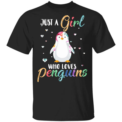 Just A Girl Who Loves Penguins Cute Penguin Lover-T-Shirt & Hoodie-Classic T-Shirt-Black