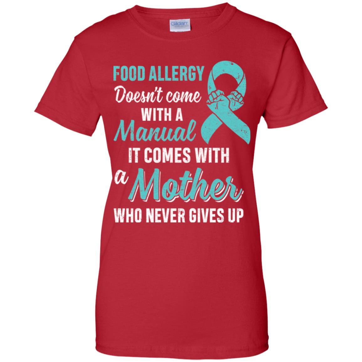 Funny Gift Food Allergy Mom Awareness Warrior-T-Shirt & Hoodie-Women's T-Shirt-Red