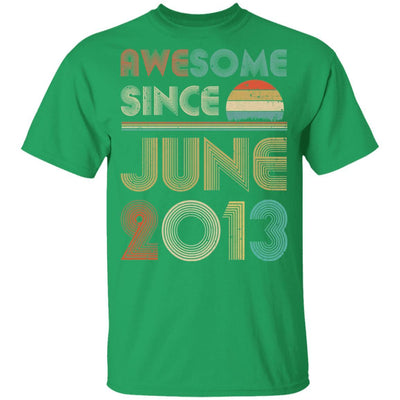 Awesome Since June 2013 Vintage 8th Birthday Gifts Youth-Youth Shirt-Youth T-Shirt-Irish Green