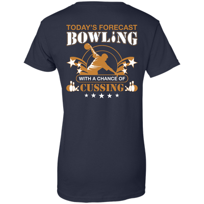 Today's forecast BOWLING With A Chance Of Cussing-T-Shirt & Hoodie-Women's T-Shirt-Navy