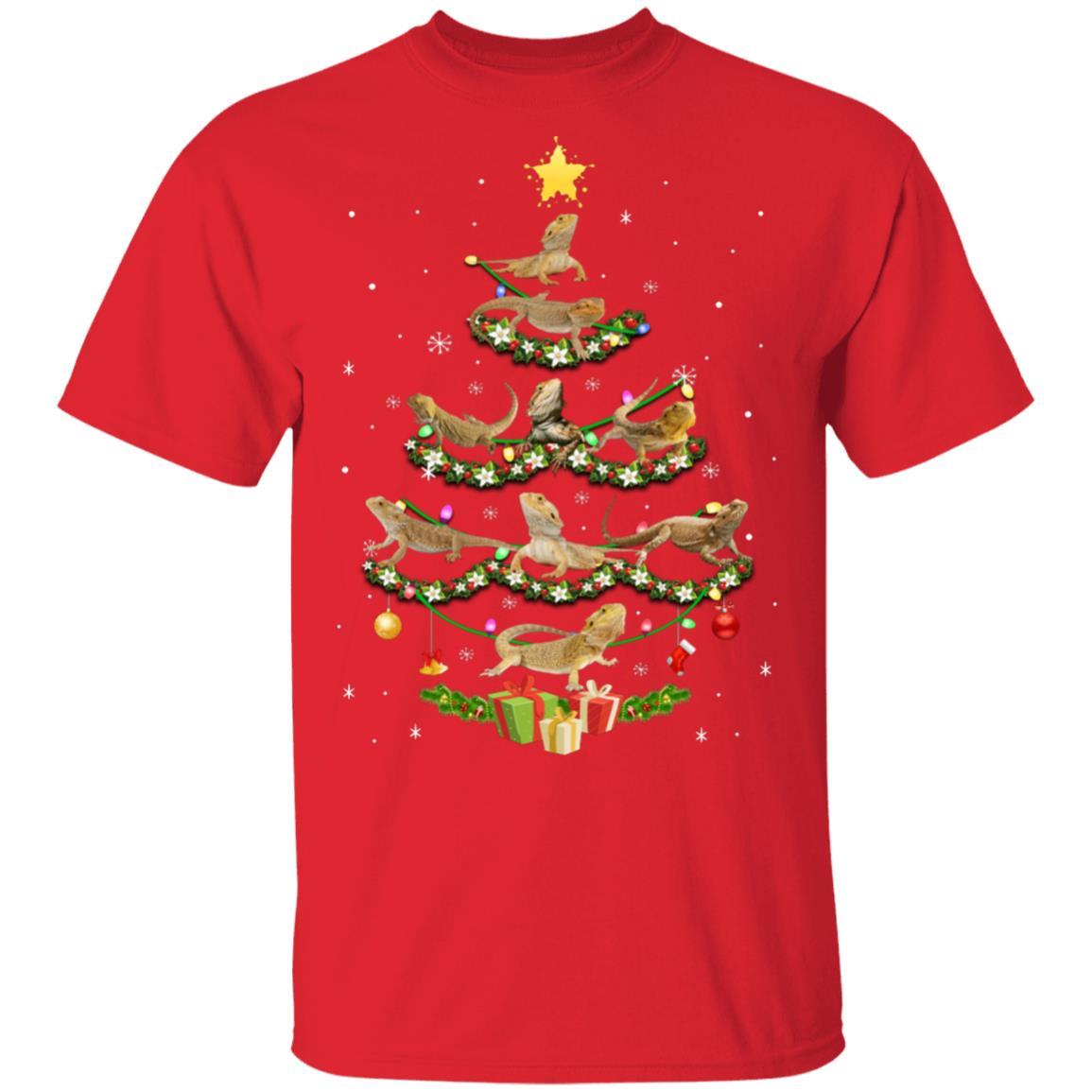 Bearded Dragon Christmas Tree Funny Reptile Lover Xmas Gifts-T-Shirt & Sweatshirt-Classic T-Shirt-Red