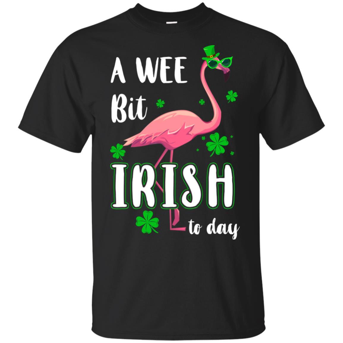 A Wee Bit Irish Today Green Flamingo St Patrick's Day-T-Shirt & Hoodie-Classic T-Shirt-Black
