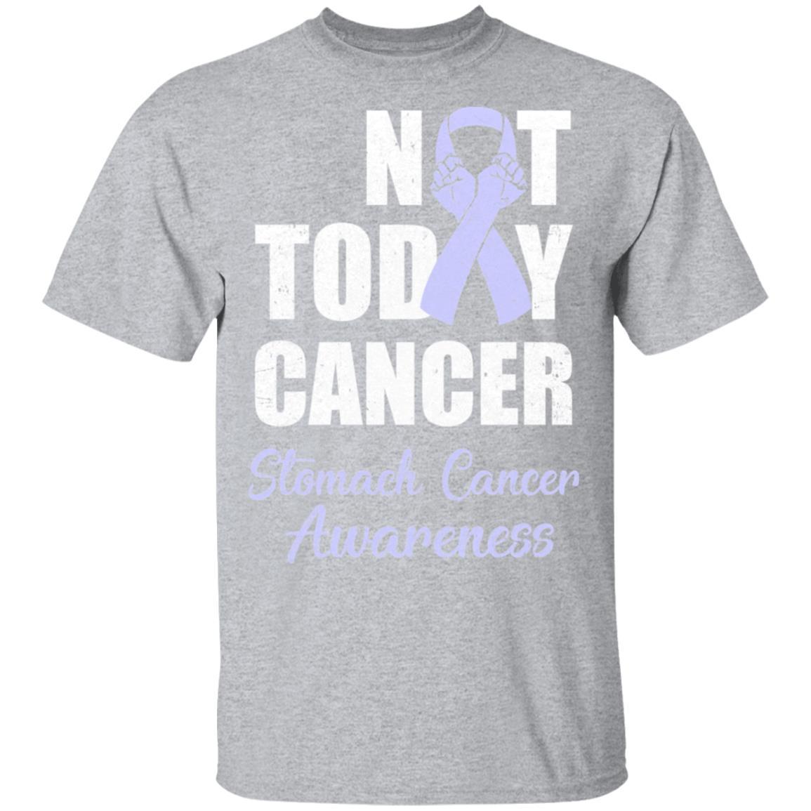 Support Stomach Cancer Awareness Periwinkle Ribbon Not Today-T-Shirt & Hoodie-Classic T-Shirt-Sport Grey