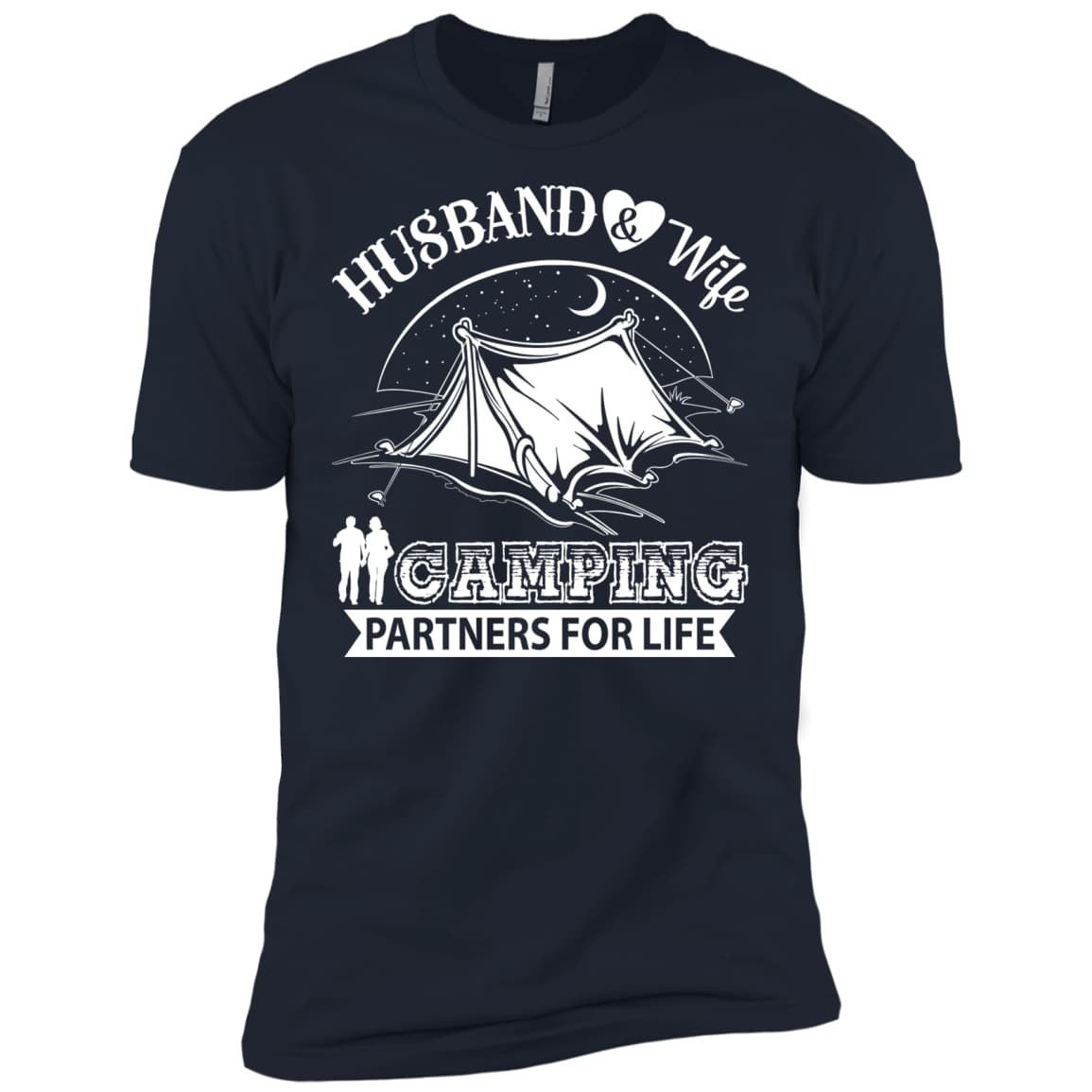 Husband And Wife Camping Partners For Life-T-Shirt & Hoodie-Premium T-Shirt-Midnight Navy