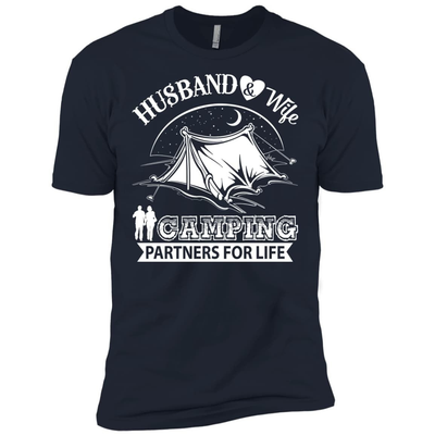Husband And Wife Camping Partners For Life-T-Shirt & Hoodie-Premium T-Shirt-Midnight Navy