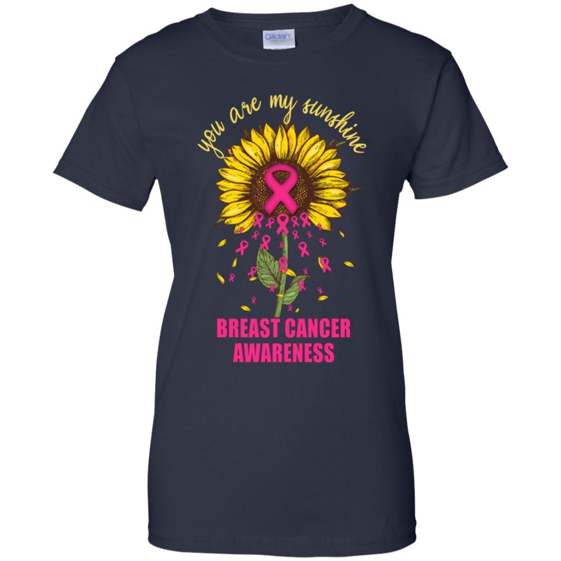 You Are My Sunshine Breast Cancer Awareness-T-Shirt & Hoodie-Women's T-Shirt-Navy