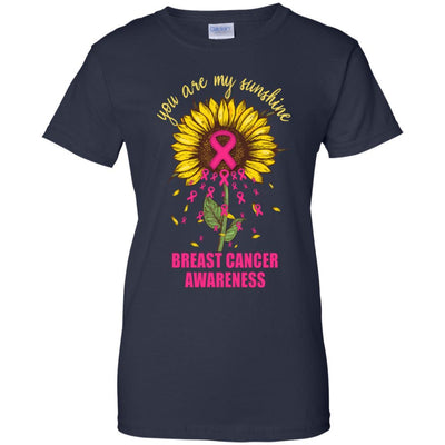 You Are My Sunshine Breast Cancer Awareness-T-Shirt & Hoodie-Women's T-Shirt-Navy