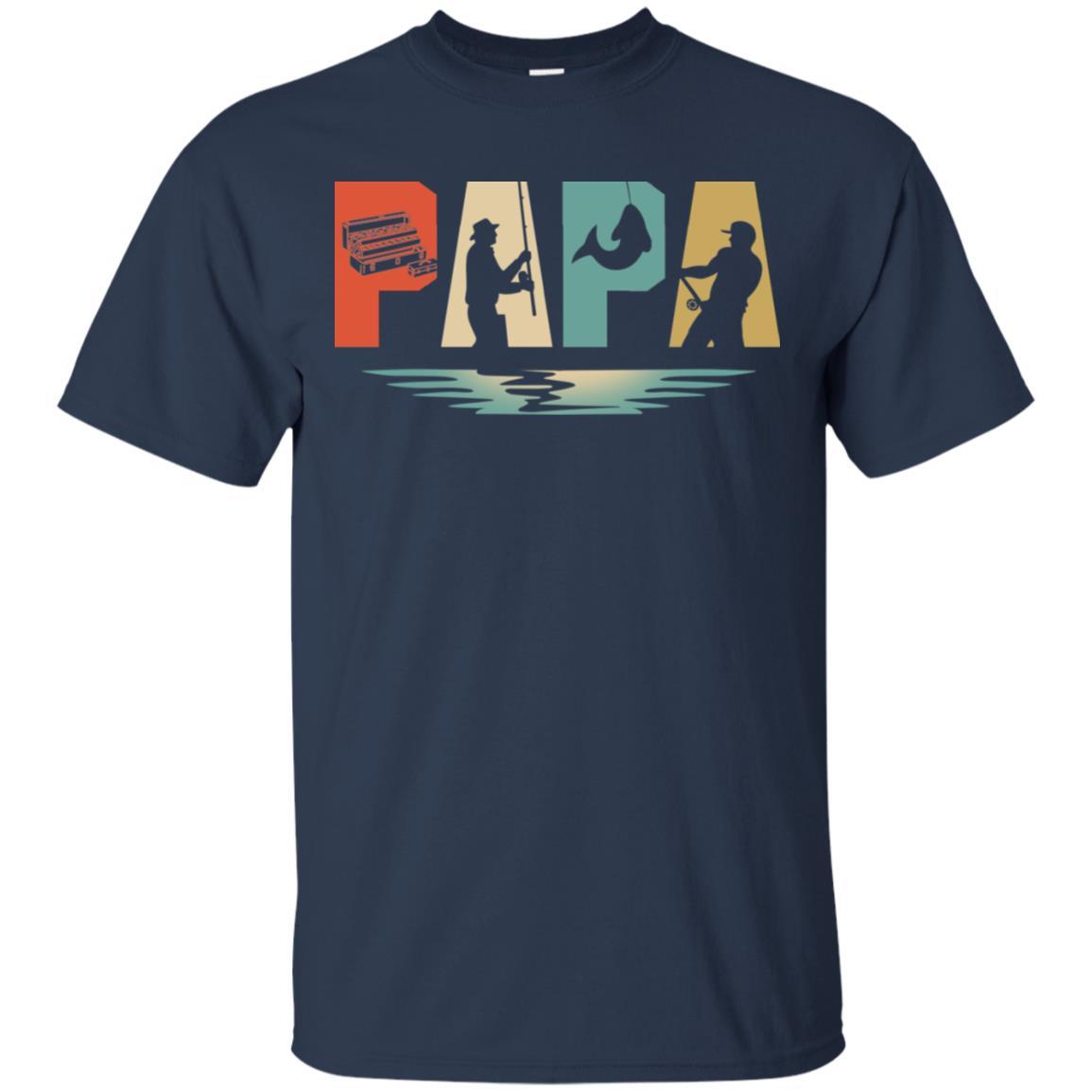 Vintage Fishing Papa Father's Day Gift-T-Shirt & Hoodie-Classic T-Shirt-Navy