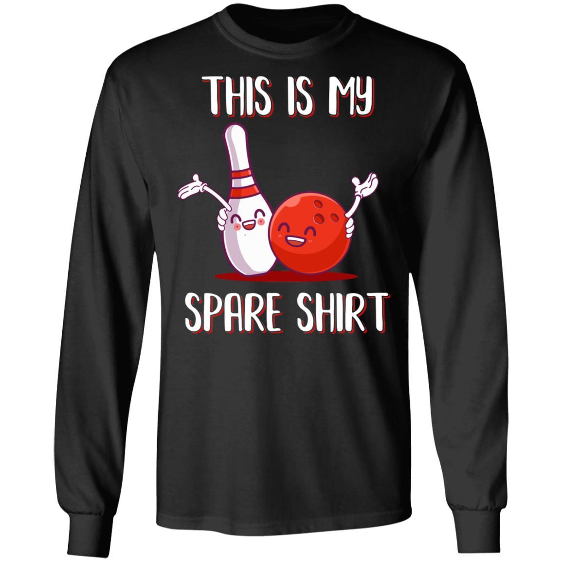 Funny Bowling For Men Women Boys Girls This Is My Spare-T-Shirt & Hoodie-Long Sleeve T-Shirt-Black
