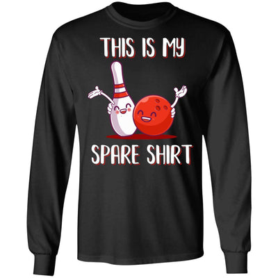 Funny Bowling For Men Women Boys Girls This Is My Spare-T-Shirt & Hoodie-Long Sleeve T-Shirt-Black