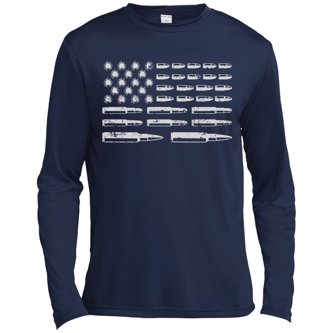 Rifle American Flag Gun Rights-T-Shirt & Hoodie-Long Sleeve T-Shirt-Navy