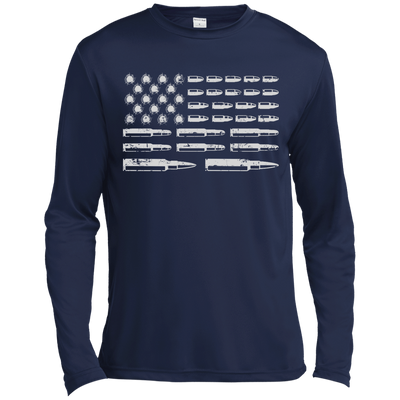 Rifle American Flag Gun Rights-T-Shirt & Hoodie-Long Sleeve T-Shirt-Navy