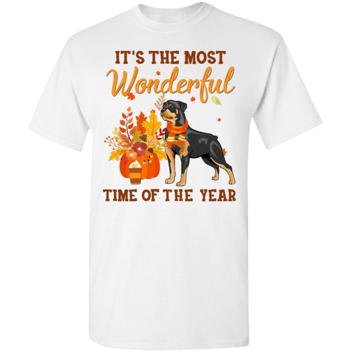 Rottweiler Autumn It's The Most Wonderful Time Of The Year-T-Shirt & Hoodie-Classic T-Shirt-White
