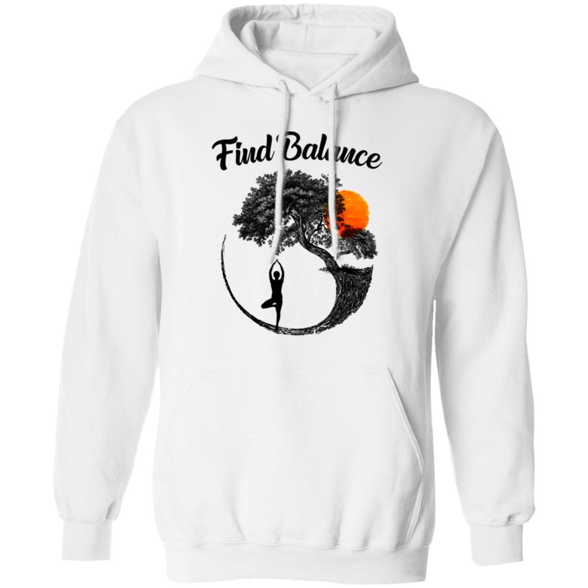 Find Balance Yin Yang Tree Yoga Lover Gift-T-Shirt & Tank Top-Pullover Hoodie-White