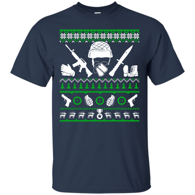 Veteran Christmas Sweater-T-Shirt & Hoodie-Classic T-Shirt-Navy