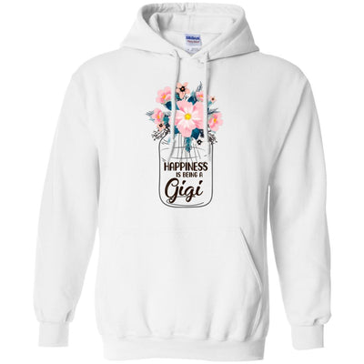 Happiness Is Being Gigi Life Flower Gigi Gifts-T-Shirt & Hoodie-Pullover Hoodie-White