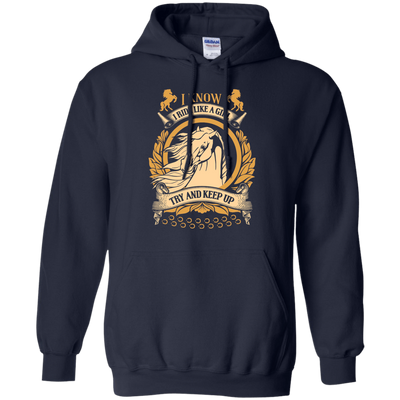 I Ride Like A Girl Try To Keep Up-T-Shirt & Hoodie-Pullover Hoodie-Navy