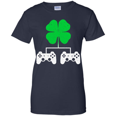 Video Game Clover Controller Gamer St Patrick's Day-T-Shirt & Hoodie-Women's T-Shirt-Navy