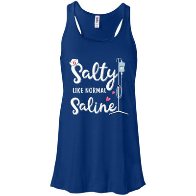 Salty Like Normal Saline Funny Nurse Gift-T-Shirt & Tank Top-Women's Flowy Racerback Tank-True Royal